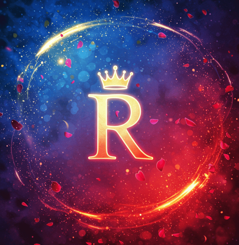 Avatar de Réyiman, R mayúscula con corona dorada sobre fondo cósmico